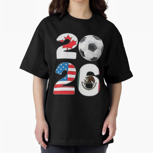2026 North America Football Massive Event Soccer Ball Oversized T-Shirt Celebrate Classic Football Spirit in Global Football Passion for FIFA World Cup 2026 USA Canada Mexico, Celebrating Mbappe and Neymar, Argentina, Game Day Rituals, Football