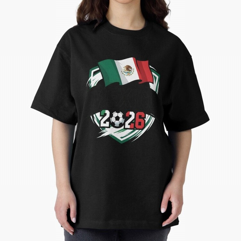 MEXICO World Cup 2026 Gift ¨C MEXICO Football Oversized T-Shirt Capture the FIFA World Cup 2026 Journey through Messi, CR7 and Mbappe Highlights, Brazil Pride, Retro Football Energy, Iconic Rivalries, Trophy Chase Drama and Stadium Atmosphere; Made