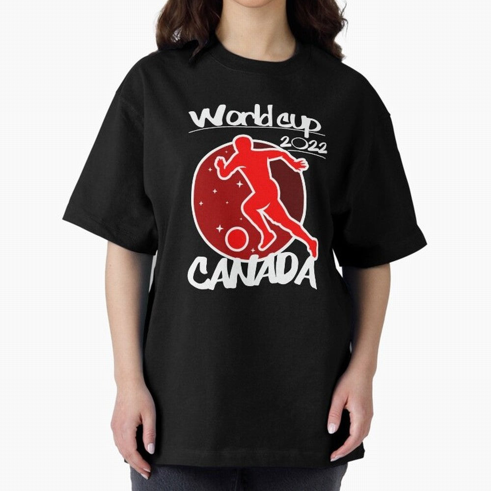 Canada World Cup 2022 Oversized T-Shirt Honor the Football Icons of Match Day Hype around FIFA World Cup 2026 USA Canada Mexico, Messi, England, Football Passion, Legendary Performances, Festival Vibes and Supporter Community; Great for Watch