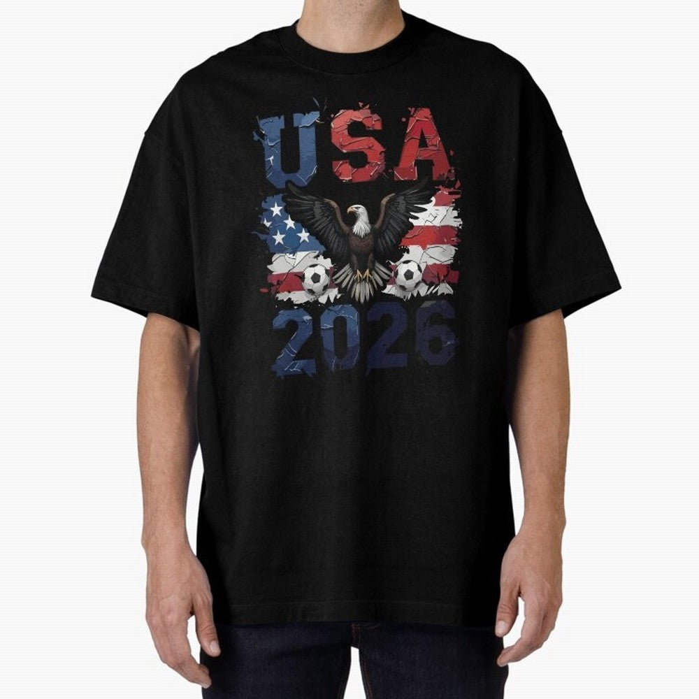 USA 2026 Soccer Eagle - World Cup Football Oversized T-Shirt Represent Football Lovers during Match Day Hype around FIFA World Cup 2026 USA Canada Mexico, Neymar, Brazil, Football Passion, Legendary Performances, Festival Vibes and Supporter