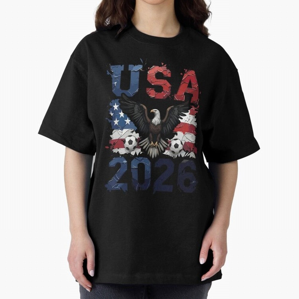 USA 2026 Soccer Eagle - World Cup Football Oversized T-Shirt Represent Football Lovers during Match Day Hype around FIFA World Cup 2026 USA Canada Mexico, Neymar, Brazil, Football Passion, Legendary Performances, Festival Vibes and Supporter
