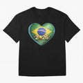 Brazil 2026 World Football Heart Flag Designs Oversized T-Shirt Experience FIFA World Cup 2026 Group Stage for Fans of Messi and England and Germany, Bringing Tournament Hype, Historic Matchups, Family Viewing Parties and Global Sports Pride; Ideal