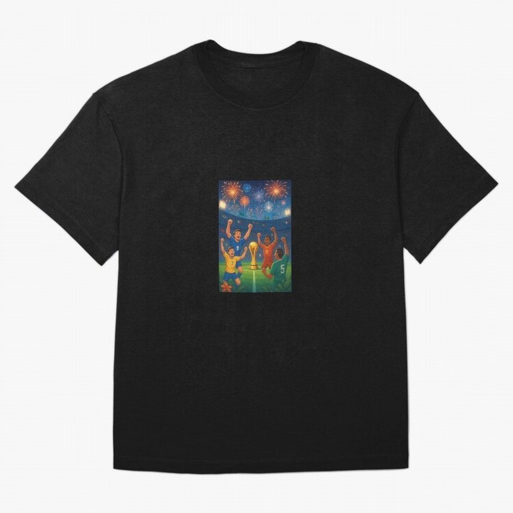 World Cup Oversized T-Shirt Honor the Football Icons of FIFA World Cup 2026 Group Stage Spirit, with Portugal, Messi, Championship Spirit, Famous Goals, Roaring Crowds and International Football Unity; Ideal for Fans Who Follow Messi, Cristiano
