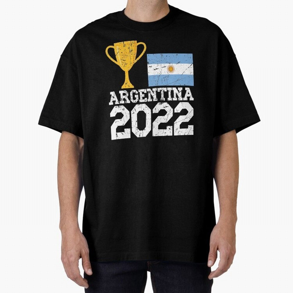Argentina World Cup Soccer Football 2022, Argentina Soccer Jersey Argentinian Football, Argentina, Argentinian, Qatar World Cup 2022 Oversized T-Shirt Show Fan Pride Across Match Day Hype around FIFA World Cup 2026 USA Canada Mexico, Messi and