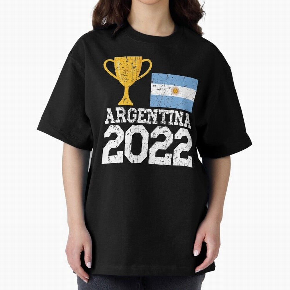 Argentina World Cup Soccer Football 2022, Argentina Soccer Jersey Argentinian Football, Argentina, Argentinian, Qatar World Cup 2022 Oversized T-Shirt Show Fan Pride Across Match Day Hype around FIFA World Cup 2026 USA Canada Mexico, Messi and