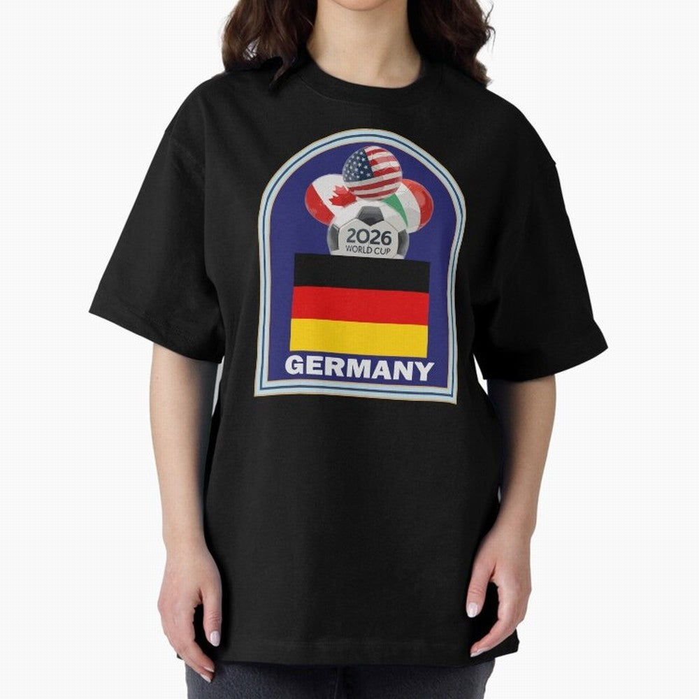 Germany 2026 Soccer T-shirt Oversized T-Shirt Keep the Match Day Mood of Global Football Passion for FIFA World Cup 2026, Built around Haaland and Mbappe, England and Germany, Championship Spirit, Famous Goals, Roaring Crowds and International