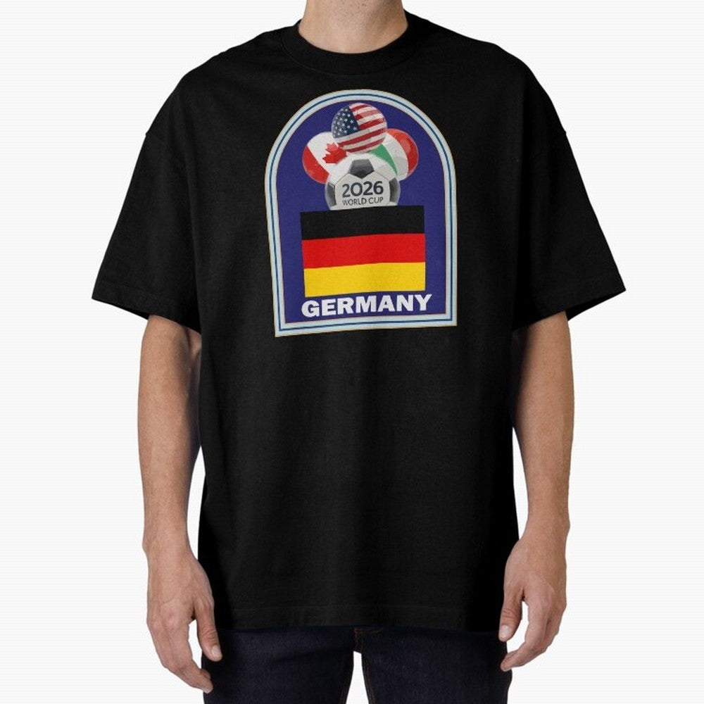 Germany 2026 Soccer T-shirt Oversized T-Shirt Keep the Match Day Mood of Global Football Passion for FIFA World Cup 2026, Built around Haaland and Mbappe, England and Germany, Championship Spirit, Famous Goals, Roaring Crowds and International