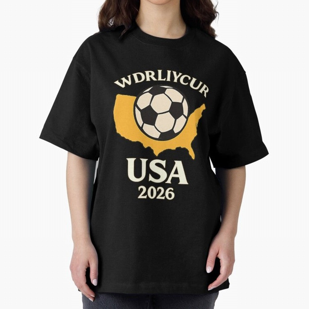 World Cup 2026 USA Soccer Fan T-Shirt Oversized T-Shirt Bring a Vintage Feel to the FIFA World Cup 2026 USA Canada Mexico Journey through Messi and Cristiano Ronaldo Highlights, Portugal Pride, Sports Nostalgia, International Competition, Famous