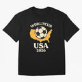 World Cup 2026 USA Soccer Fan T-Shirt Oversized T-Shirt Bring a Vintage Feel to the FIFA World Cup 2026 USA Canada Mexico Journey through Messi and Cristiano Ronaldo Highlights, Portugal Pride, Sports Nostalgia, International Competition, Famous