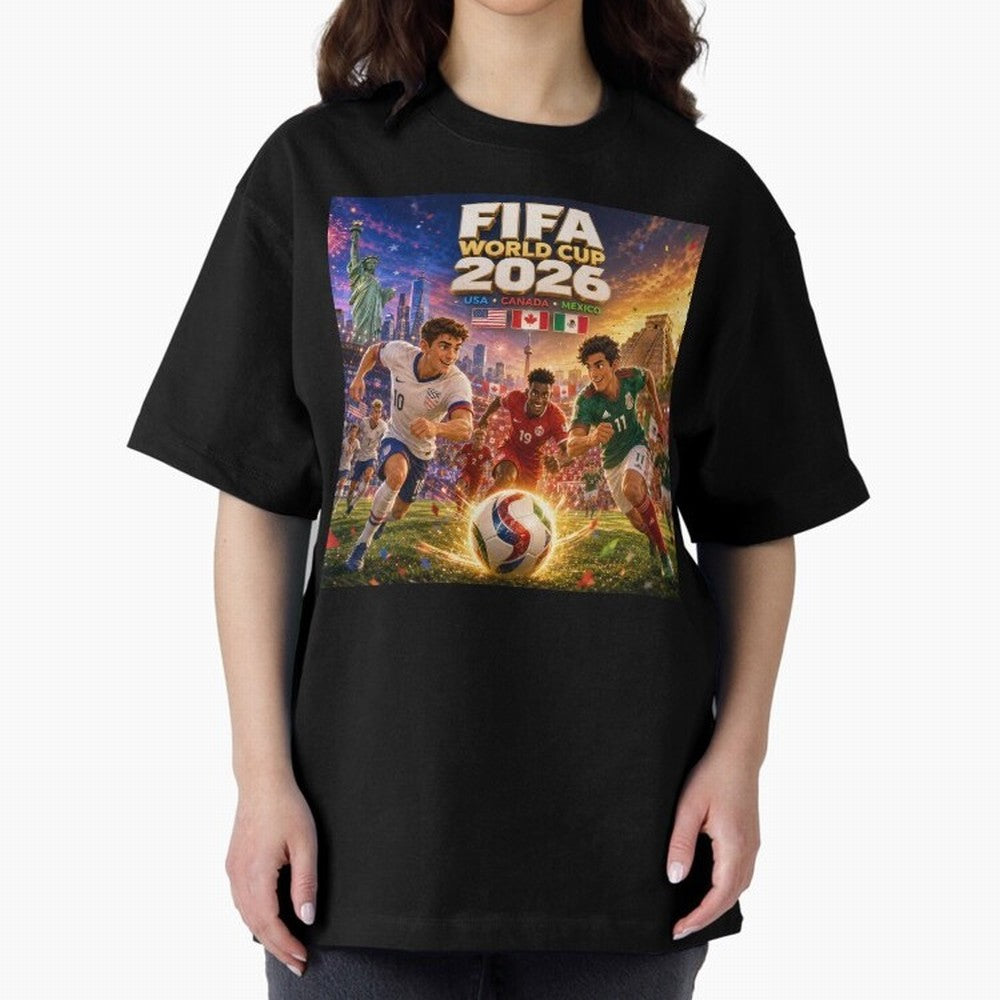 North America Football Festival 2026 #football 2026 Oversized T-Shirt Support Your Favorite Stars during Match Day Hype around FIFA World Cup 2026, Messi, CR7 and Mbappe, Argentina, Fan Favorite Moments, National Team Passion, Big Match Drama and
