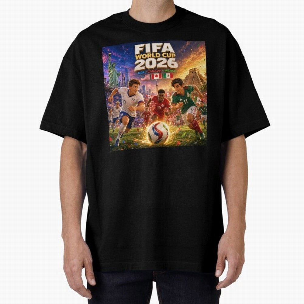 North America Football Festival 2026 #football 2026 Oversized T-Shirt Support Your Favorite Stars during Match Day Hype around FIFA World Cup 2026, Messi, CR7 and Mbappe, Argentina, Fan Favorite Moments, National Team Passion, Big Match Drama and