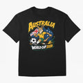 Australia World Cup 2026 Kangaroo Soccer Fan Art Oversized T-Shirt Remember Iconic Moments from Global Football Passion for FIFA World Cup 2026 Group Stage, Made for Mbappe and Neymar, England, France and Netherlands, Vintage Soccer Flavor, Modern