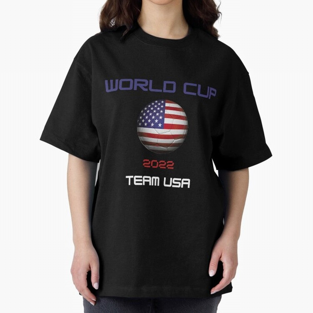 World cup 2022 Team USA Oversized T-Shirt Show Love for Legendary Goals in Match Day Hype around FIFA World Cup 2026 Group Stage, Messi and Cristiano Ronaldo, England, France and Netherlands, Sports Nostalgia, International Competition, Famous