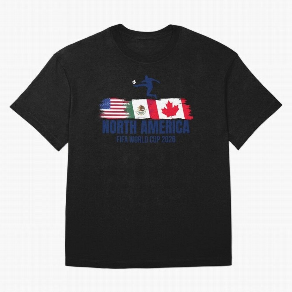 2026 North America Soccer World Tour - USA Mexico Canada Oversized T-Shirt Feel the Trophy Chase of Global Football Passion for FIFA World Cup 2026, Centered on Messi, Neymar and Mbappe, Brazil, Portugal and Argentina, Football Festival Excitement,