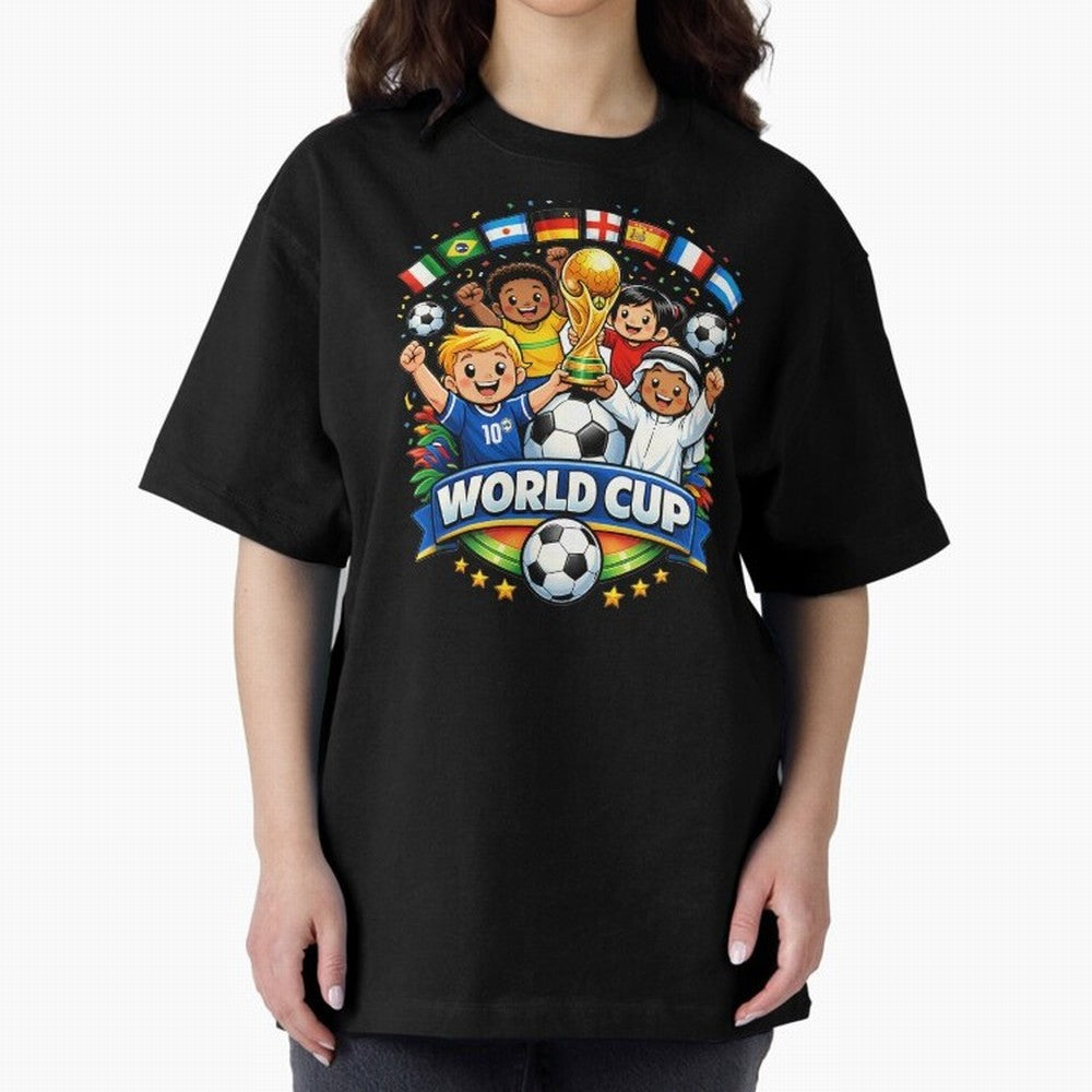 World Cup Football Oversized T-Shirt Bring Bold Fan Energy to FIFA World Cup 2026 Group Stage for Fans of Haaland and Spain and Netherlands, Bringing Football Passion, Legendary Performances, Festival Vibes and Supporter Community; Made for Die