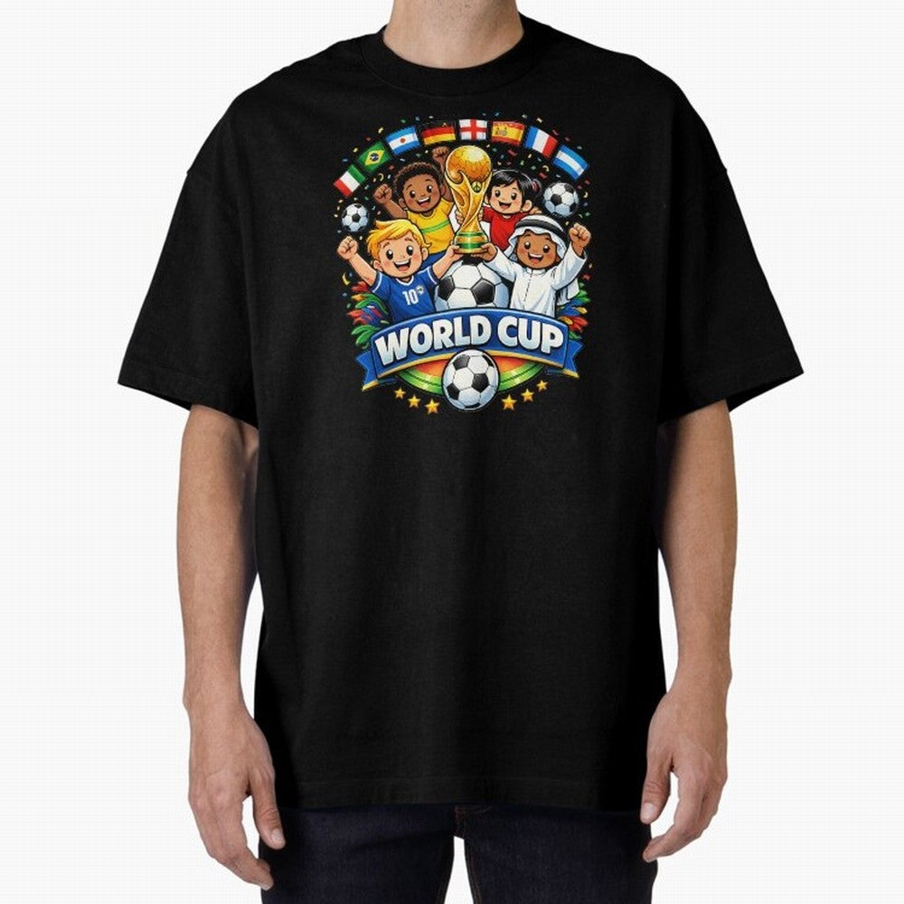 World Cup Football Oversized T-Shirt Bring Bold Fan Energy to FIFA World Cup 2026 Group Stage for Fans of Haaland and Spain and Netherlands, Bringing Football Passion, Legendary Performances, Festival Vibes and Supporter Community; Made for Die