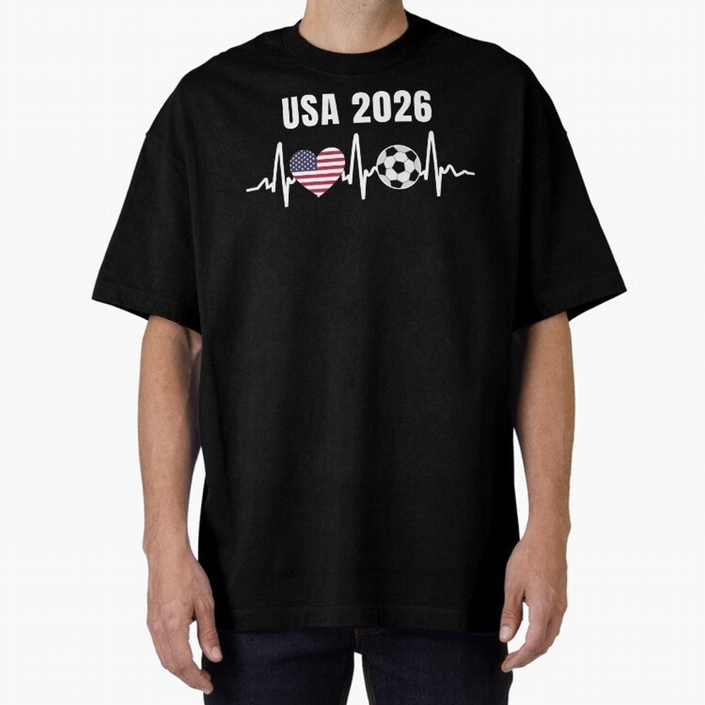 Soccer USA 2026 American Flag America World Cup Fan Gift Oversized T-Shirt Stand with FIFA World Cup 2026 USA Canada Mexico Spirit, Built around Argentina and Brazil, CR7 and Messi, Game Day Rituals, Football Legends, Country Pride and the Road to