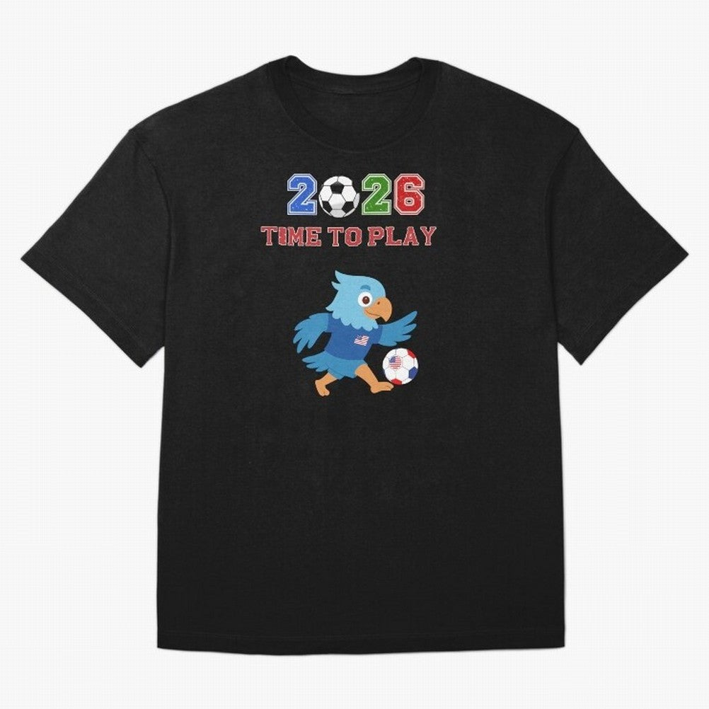 USA Soccer Eagle Mascot 2026 Time To Play Football Oversized T-Shirt Remember Iconic Moments from FIFA World Cup 2026 Filled with Neymar, Brazil Energy, Global Supporter Spirit, Legendary Goals, National Colors and Tournament Celebration; Built for