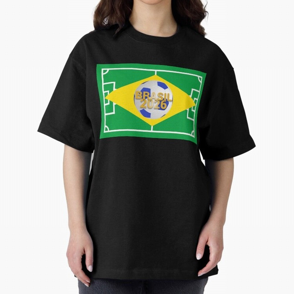 Brazil World Cup 2026 Oversized T-Shirt Support Iconic Players in FIFA World Cup 2026 USA Canada Mexico Spirit, Built around Brazil, Portugal and Argentina, Messi, CR7 and Mbappe, Match Day Excitement, Supporter Culture, Golden Goals and Global