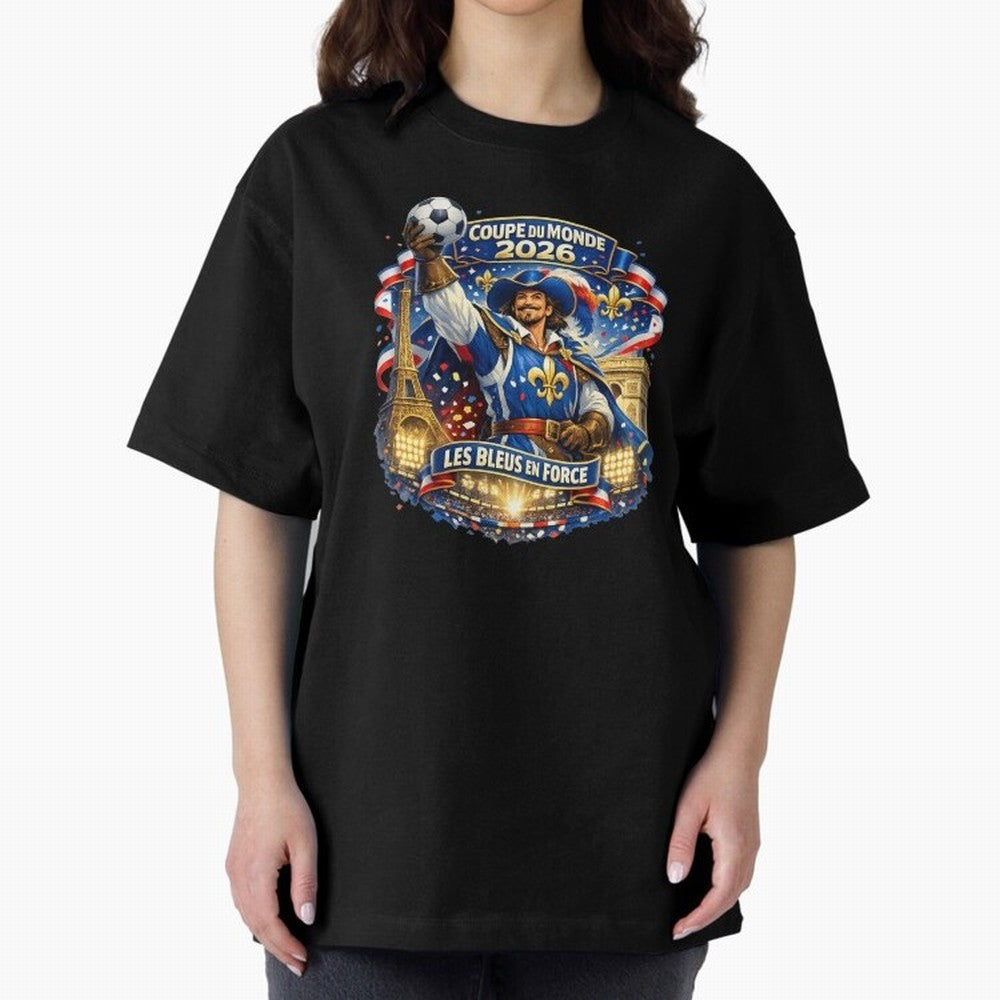 France World Cup 2026 Supporter Oversized T-Shirt Fuel FIFA World Cup 2026 USA Canada Mexico for Fans of Mbappe and Neymar and Spain and Netherlands, Bringing Football History, Final Match Energy, Crowd Noise and Once in a Lifetime Moments; Ideal