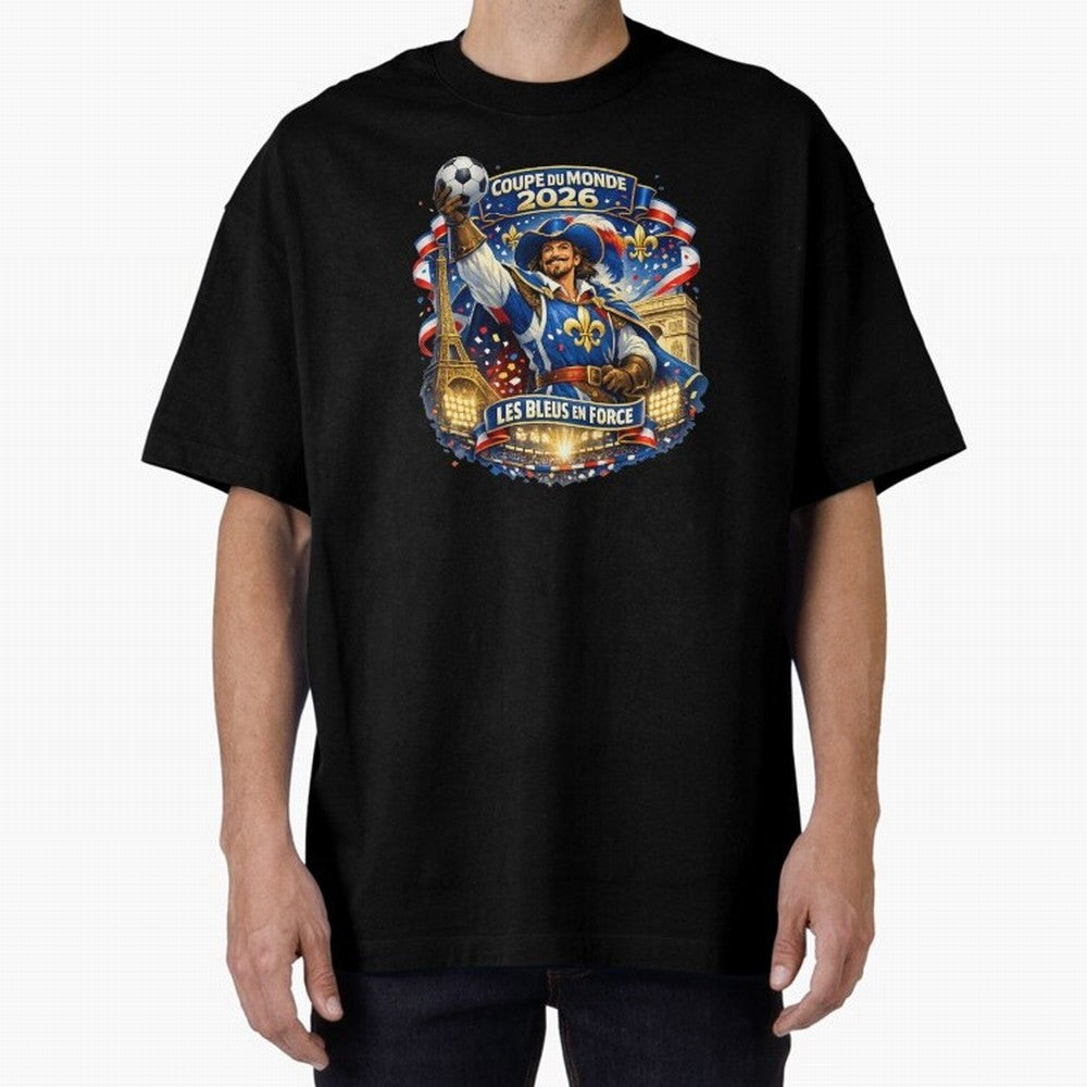 France World Cup 2026 Supporter Oversized T-Shirt Fuel FIFA World Cup 2026 USA Canada Mexico for Fans of Mbappe and Neymar and Spain and Netherlands, Bringing Football History, Final Match Energy, Crowd Noise and Once in a Lifetime Moments; Ideal