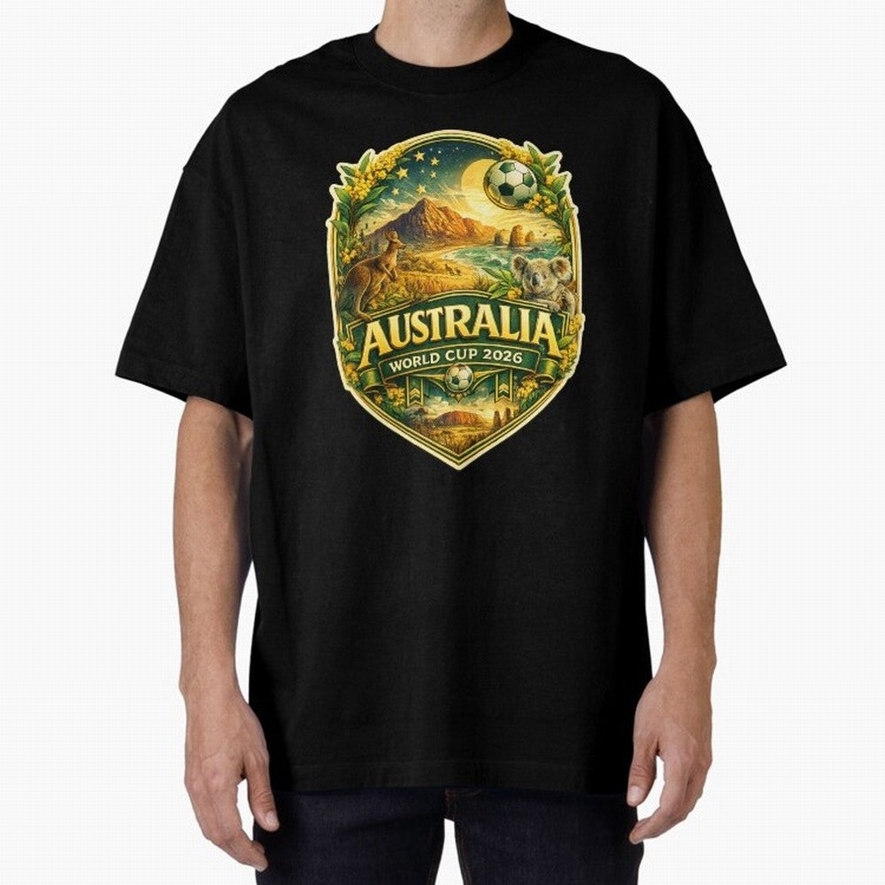 Australia FIFA World Cup 2026 Great Barrier Reef Outback Kangaroo Coast Oversized T-Shirt Show Love for Legendary Goals in FIFA World Cup 2026 Group Stage Spirit, Capturing France, Messi, Soccer Culture, Superstar Moments, National Team Dreams and