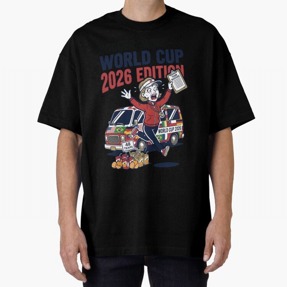 Soccer Mom ¡ª World Cup 2026 Edition V2 Oversized T-Shirt Back Your Heroes with Match Day Hype around FIFA World Cup 2026, Messi and Cristiano Ronaldo, England, France and Netherlands, Stadium Chants, National Pride, Trophy Dreams and Unforgettable