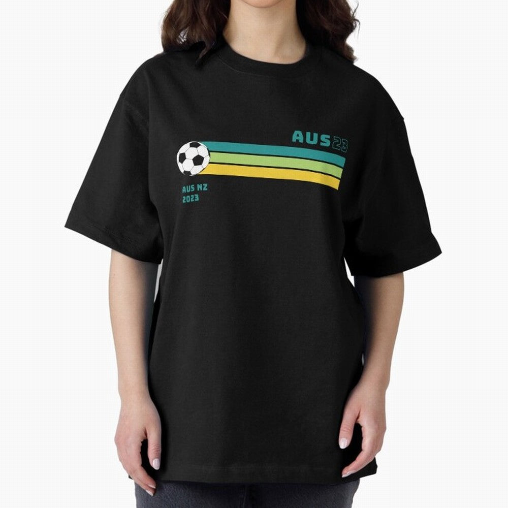 Australian Womens World Cup 2023 Oversized T-Shirt Celebrate Fan Favorites in Global Football Passion for FIFA World Cup 2026 USA Canada Mexico, Driven by Cristiano Ronaldo, Haaland and CR7, Argentina, France and Brazil, Retro Football Energy,