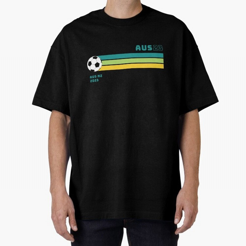 Australian Womens World Cup 2023 Oversized T-Shirt Celebrate Fan Favorites in Global Football Passion for FIFA World Cup 2026 USA Canada Mexico, Driven by Cristiano Ronaldo, Haaland and CR7, Argentina, France and Brazil, Retro Football Energy,
