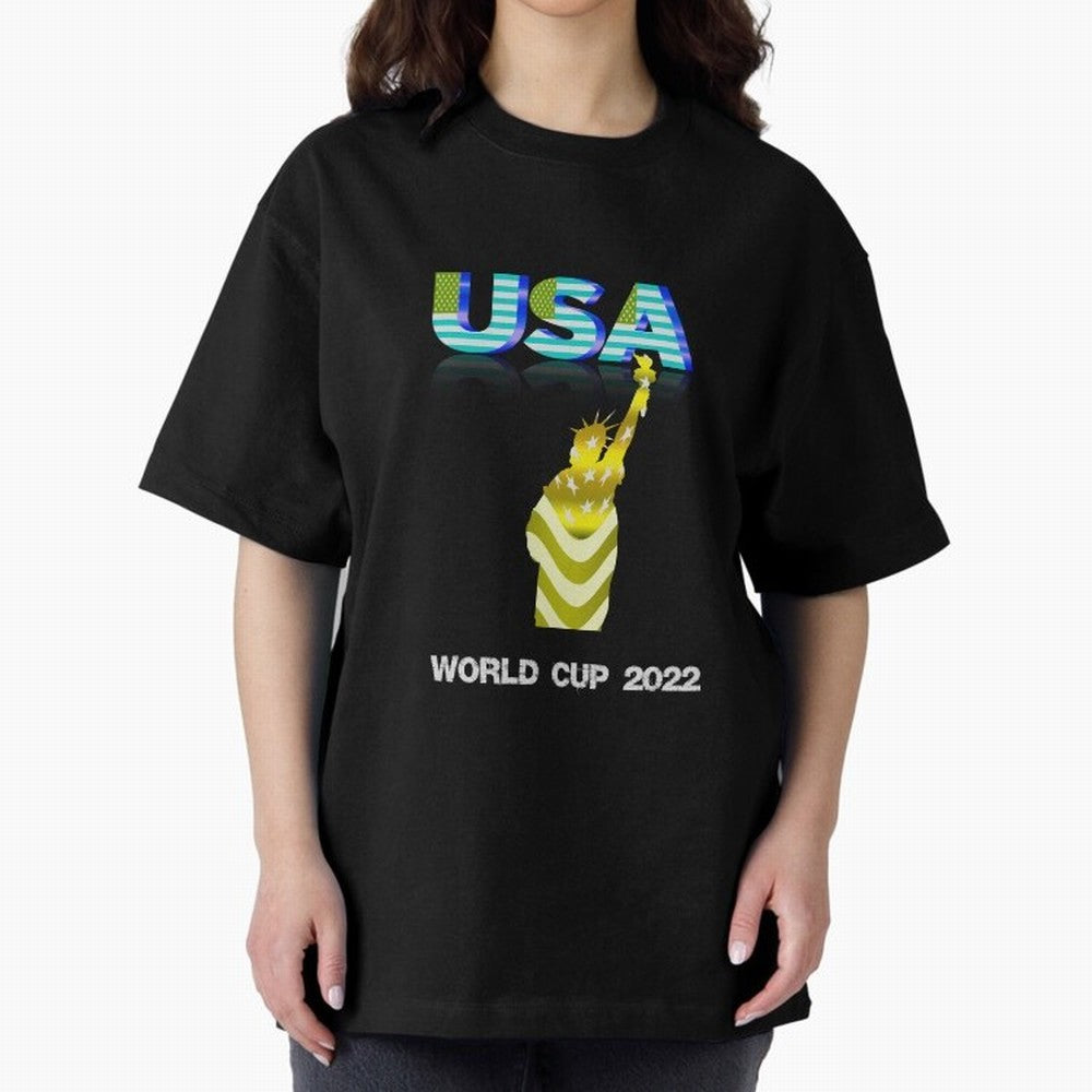 USA World Cup 2022 Oversized T-Shirt Bring Trophy Dreams to the FIFA World Cup 2026 Group Stage Journey through Haaland Highlights, England and Germany Pride, Game Day Rituals, Football Legends, Country Pride and the Road to the Final; Ideal for