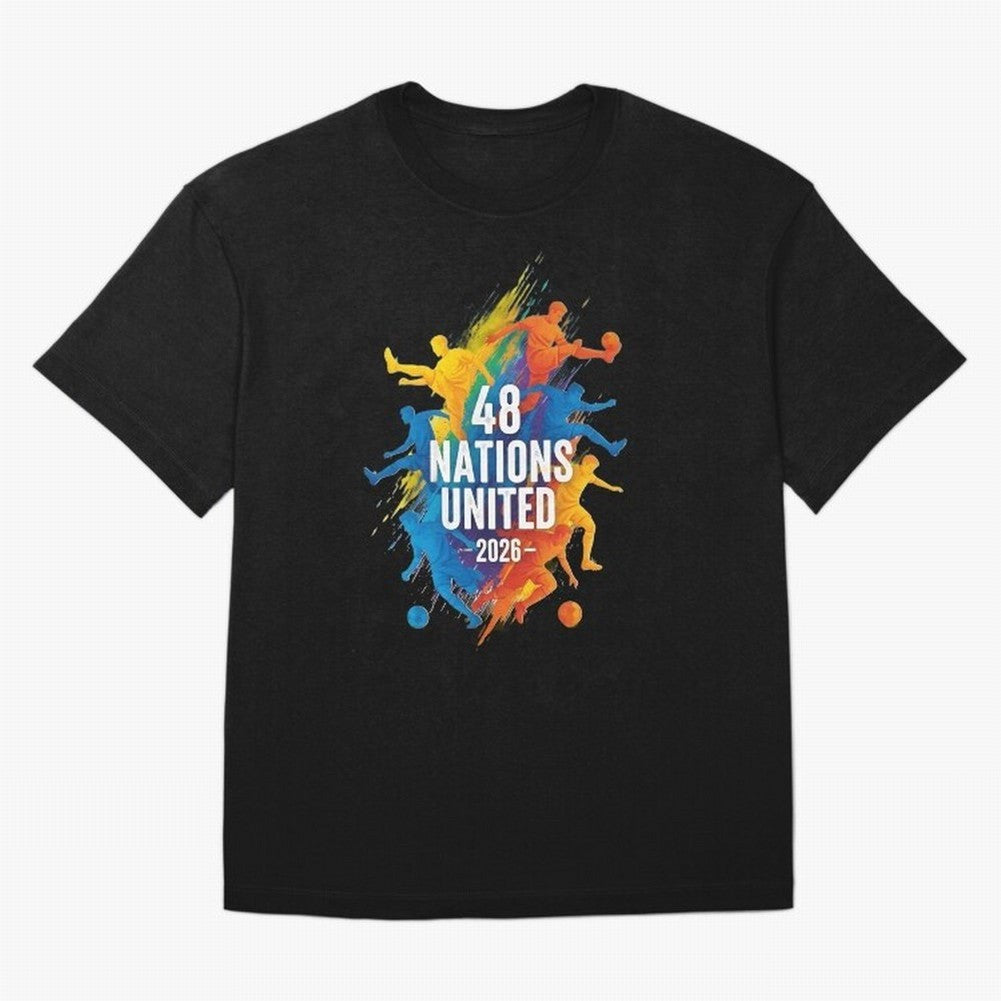 The Unity of World Football Oversized T-Shirt Celebrate Classic Football Spirit in FIFA World Cup 2026 Group Stage Connected to Messi, Neymar and Mbappe, England, France and Netherlands Energy, Global Supporter Spirit, Legendary Goals, National