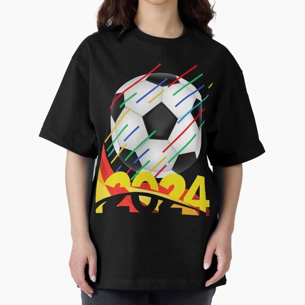 FOOTBALL 2024 Oversized T-Shirt Upgrade Global Football Passion for FIFA World Cup 2026 Group Stage, Built around Cristiano Ronaldo, Haaland and CR7, Germany, Stadium Memories, Football Loyalty, International Chants and Championship Tradition;