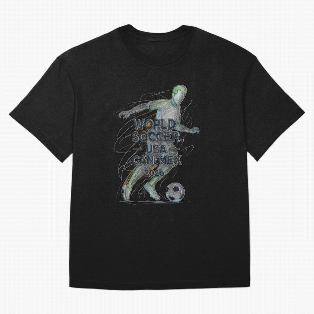 Triumphant Kick 2026 Oversized T-Shirt Create FIFA World Cup 2026 USA Canada Mexico for Fans of Messi, Neymar and Mbappe and Netherlands, Bringing Vintage Soccer Flavor, Modern Football Stars, National Flags and Final Night Emotion; Perfect for