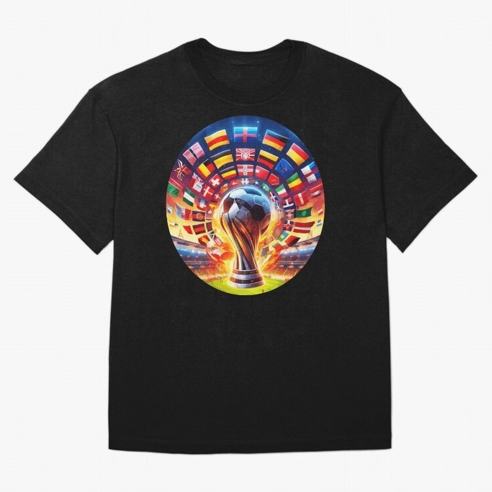 Global Football Fever (The Road to Victory) Oversized T-Shirt Relive Legendary Nights from Match Day Hype around FIFA World Cup 2026 Group Stage, Neymar, Argentina, France and Brazil, Fan Favorite Moments, National Team Passion, Big Match Drama and