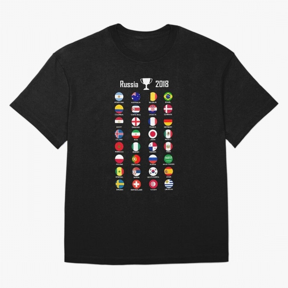 Russia 2018 Football Soccer Championship Oversized T-Shirt Represent Fans Who Live for FIFA World Cup 2026 Centered on Mbappe, Brazil, Portugal and Argentina Energy, Retro Football Energy, Iconic Rivalries, Trophy Chase Drama and Stadium