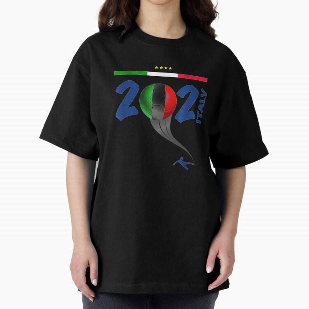 Italy Football - Italian Soccer National Team Oversized T-Shirt Feel the Heartbeat of Global Football Passion for FIFA World Cup 2026 USA Canada Mexico, Connected to Mbappe and Neymar, Argentina and Brazil, Classic Soccer Heritage, Championship