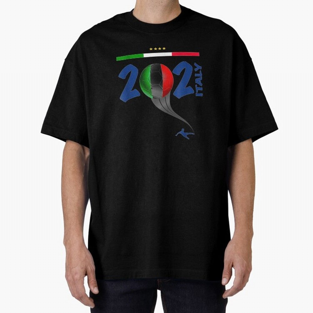 Italy Football - Italian Soccer National Team Oversized T-Shirt Feel the Heartbeat of Global Football Passion for FIFA World Cup 2026 USA Canada Mexico, Connected to Mbappe and Neymar, Argentina and Brazil, Classic Soccer Heritage, Championship