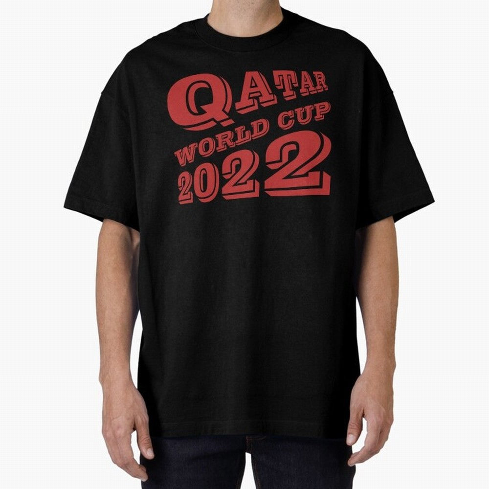 Qatar World Cup 2022 Oversized T-Shirt Keep the Match Day Mood of Match Day Hype around FIFA World Cup 2026 Group Stage, Mbappe, Portugal, Championship Spirit, Famous Goals, Roaring Crowds and International Football Unity; Perfect for Fans,