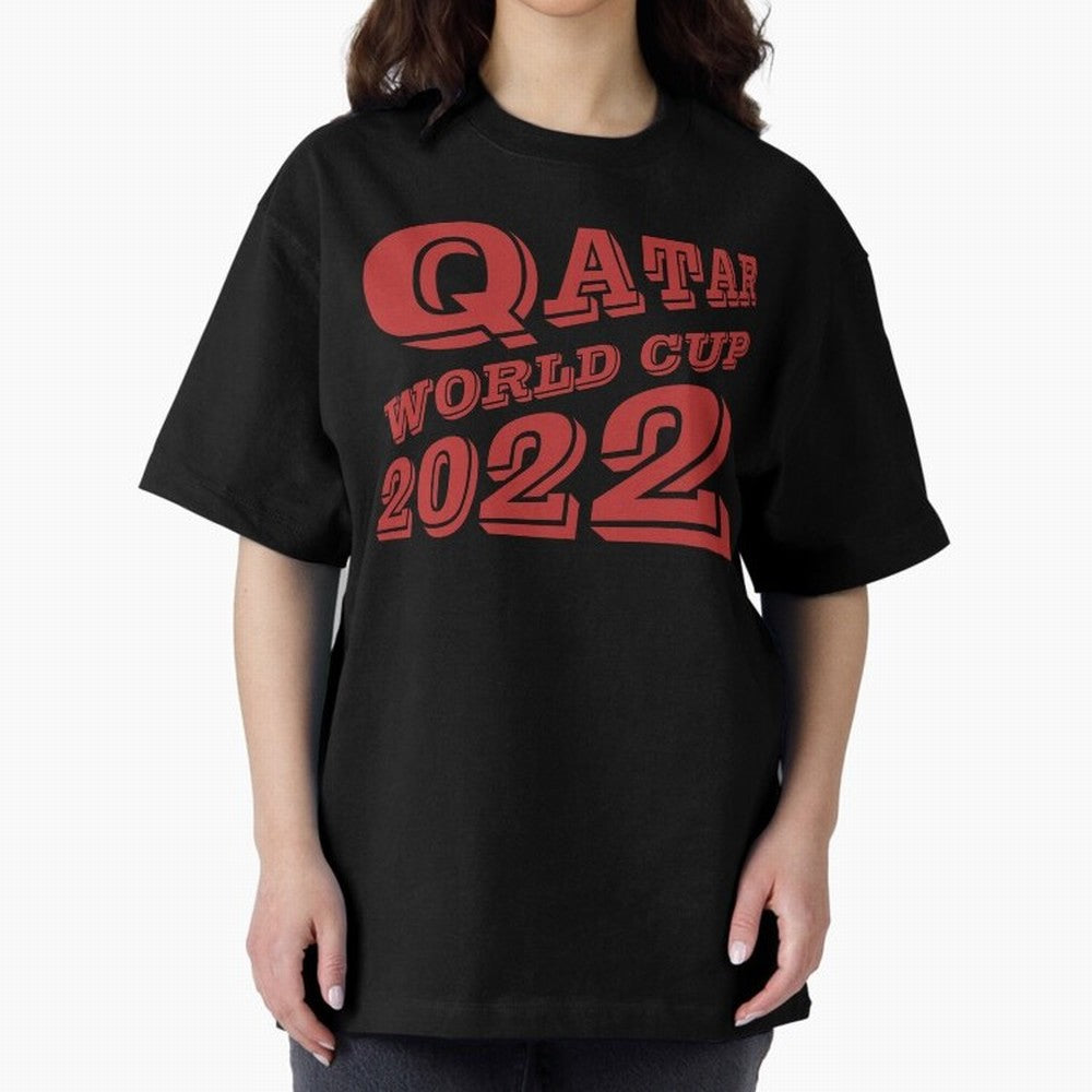 Qatar World Cup 2022 Oversized T-Shirt Keep the Match Day Mood of Match Day Hype around FIFA World Cup 2026 Group Stage, Mbappe, Portugal, Championship Spirit, Famous Goals, Roaring Crowds and International Football Unity; Perfect for Fans,