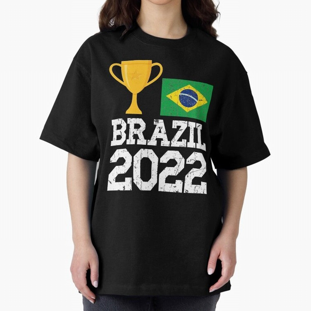Brazil Soccer Team Fan Football Brazilian Flag 2022 T-Shirt - Brazil T shirt Soccer - Brazil Flag Vintage - Brazilian Oversized T-Shirt Relive Match Day Hype around FIFA World Cup 2026 USA Canada Mexico, Mbappe, Brazil, Stadium Chants, National