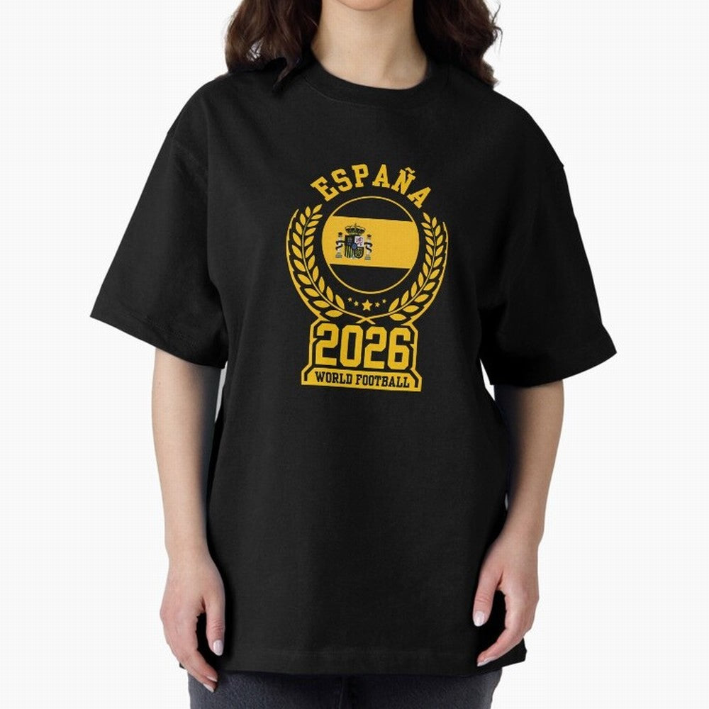 Spain World Football 2026 T-Shirt_87604013 Oversized T-Shirt Join Global Football Passion for FIFA World Cup 2026 USA Canada Mexico, Filled with Mbappe and Neymar, Spain, Goal Celebration Energy, Supporter Heritage, Football Icons and Worldwide