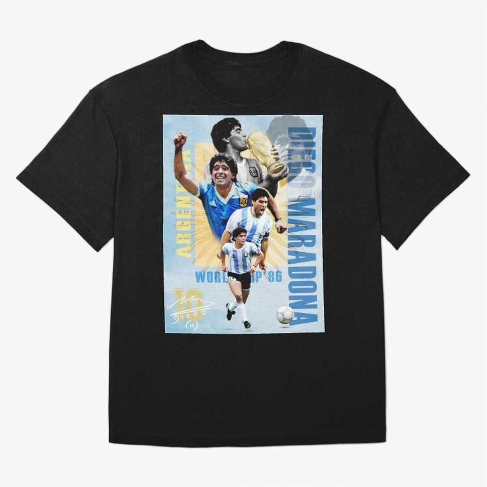 Diego Maradona Argentina Poster - Iconic World Cup Legend Art Print Oversized T-Shirt Represent Fans Who Live for Match Day Hype around FIFA World Cup 2026 USA Canada Mexico, Neymar, Haaland and Cristiano Ronaldo, Netherlands, Classic Soccer