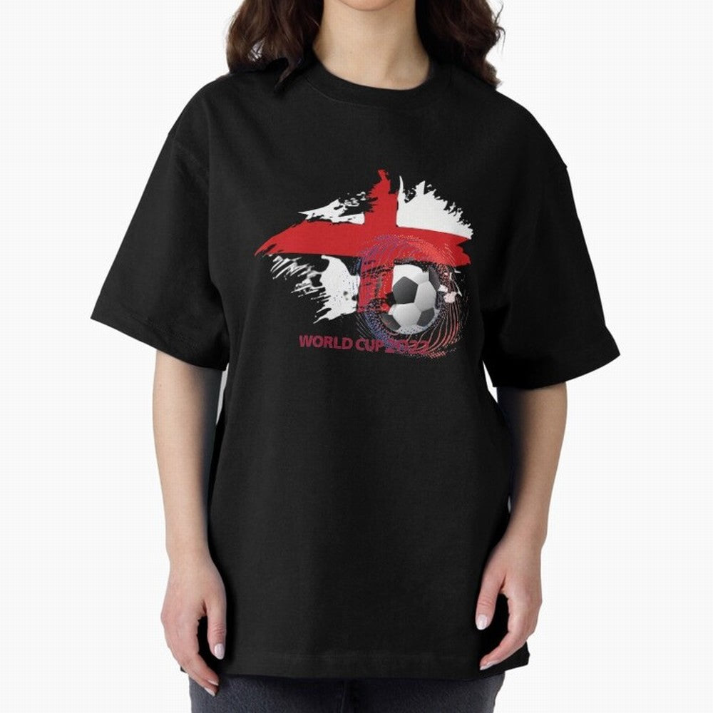 England World Cup 2022 Oversized T-Shirt Represent the Passion of FIFA World Cup 2026 Group Stage Built around CR7 and Messi, Netherlands Energy, Football History, Final Match Energy, Crowd Noise and Once in a Lifetime Moments; Perfect for