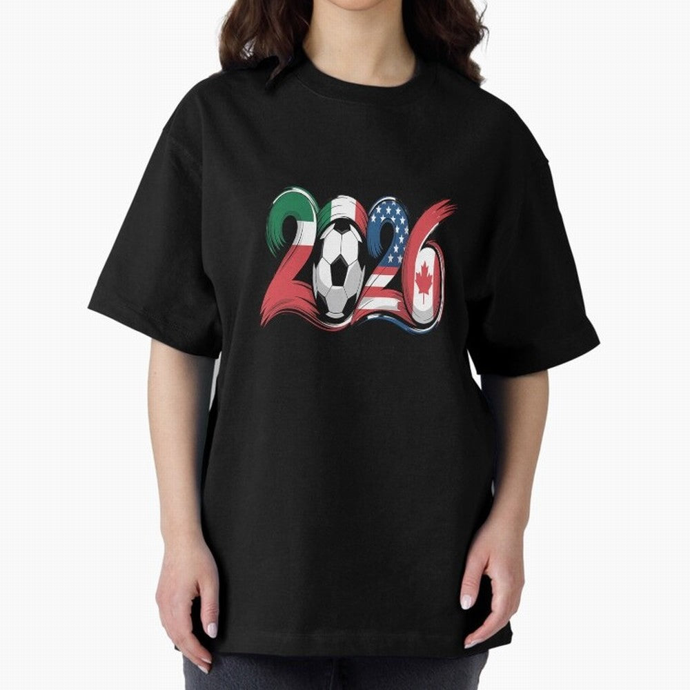 2026 Soccer Play Game Year Players Oversized T-Shirt Fuel the Hype around FIFA World Cup 2026 Group Stage for Fans of Cristiano Ronaldo and Brazil, Bringing Global Supporter Spirit, Legendary Goals, National Colors and Tournament Celebration;