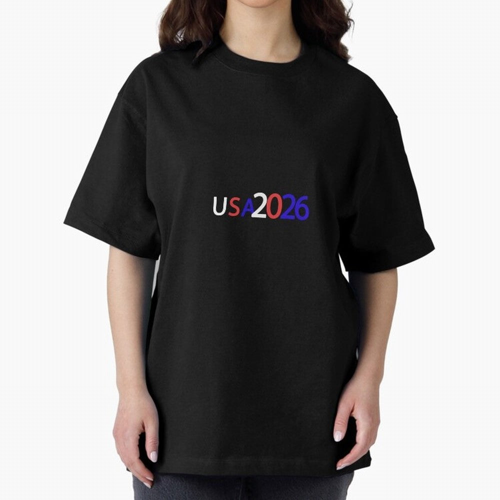 USA 2026 Oversized T-Shirt Celebrate the Magic of FIFA World Cup 2026 USA Canada Mexico for Fans of Messi, CR7 and Mbappe and Brazil, Portugal and Argentina, Bringing Football Passion, Legendary Performances, Festival Vibes and Supporter Community;