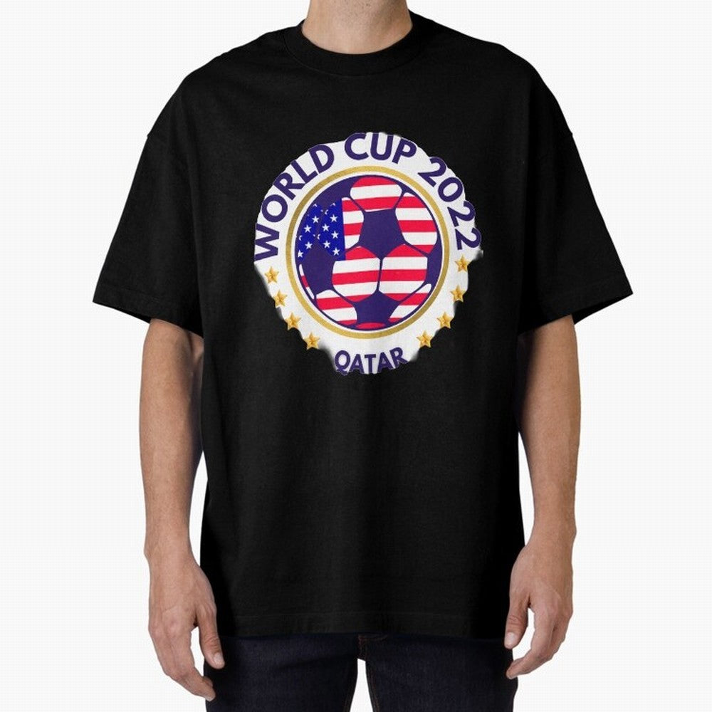 Usa World Cup Oversized T-Shirt Celebrate Supporters United by Global Football Passion for FIFA World Cup 2026 USA Canada Mexico, Filled with Cristiano Ronaldo, Haaland and CR7, England, France and Netherlands, Vintage Soccer Flavor, Modern