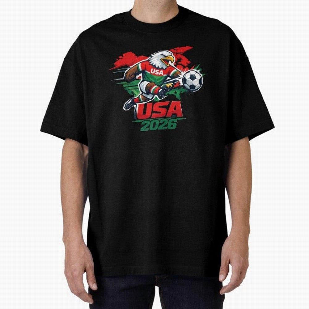 USA Canada Mexico Soccer Cup Oversized T-Shirt Remember FIFA World Cup 2026 Group Stage for Fans of Messi and Cristiano Ronaldo and England, Bringing Fan Favorite Moments, National Team Passion, Big Match Drama and Soccer History; Perfect for Fans,