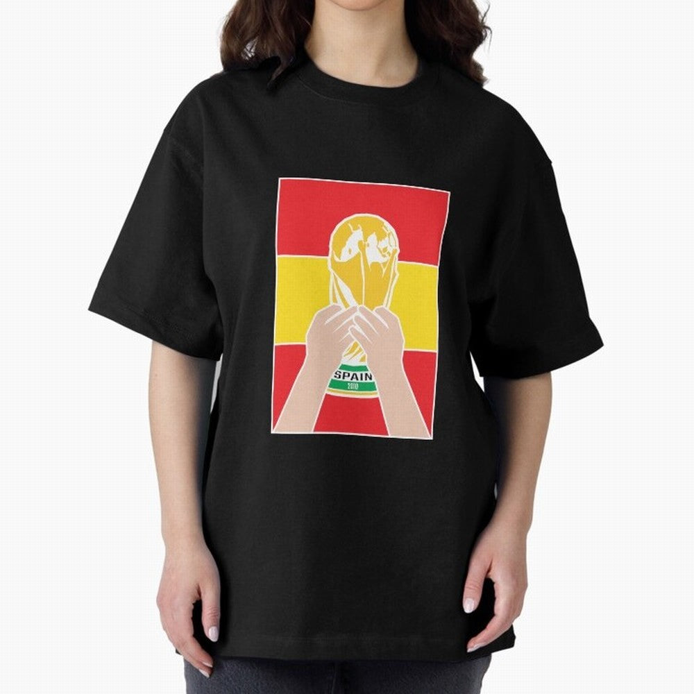 Champion Spain 2010 Oversized T-Shirt Experience the Global Stage of FIFA World Cup 2026 Spirit, Highlighting Portugal, Spain and Germany, Messi, Game Day Rituals, Football Legends, Country Pride and the Road to the Final; Made for Collectors Who