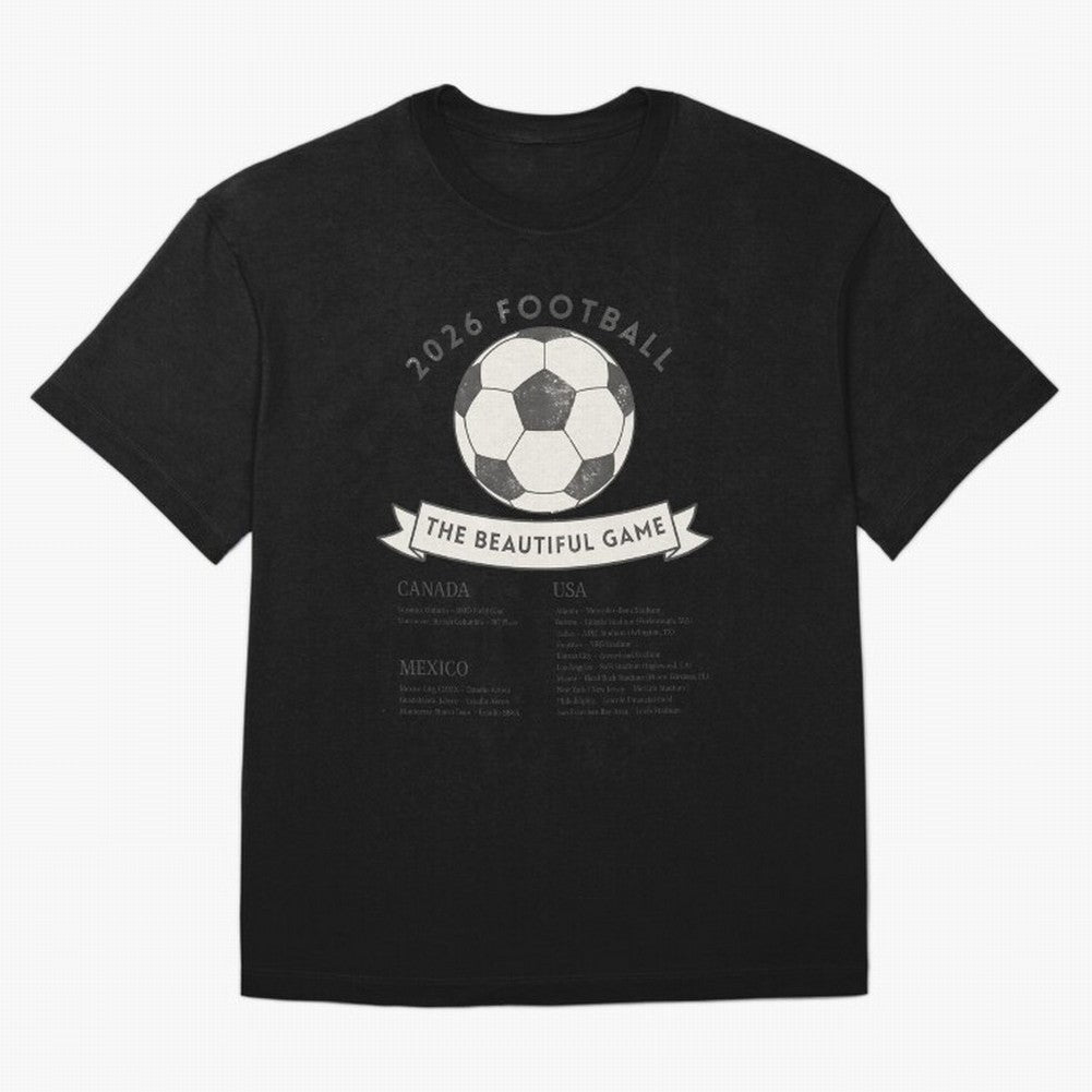 2026 Football Soccer Host Cities Beautiful Game Oversized T-Shirt Wear the Spirit of FIFA World Cup 2026 Group Stage Built around CR7, Argentina, France and Brazil Energy, Championship Spirit, Famous Goals, Roaring Crowds and International Football