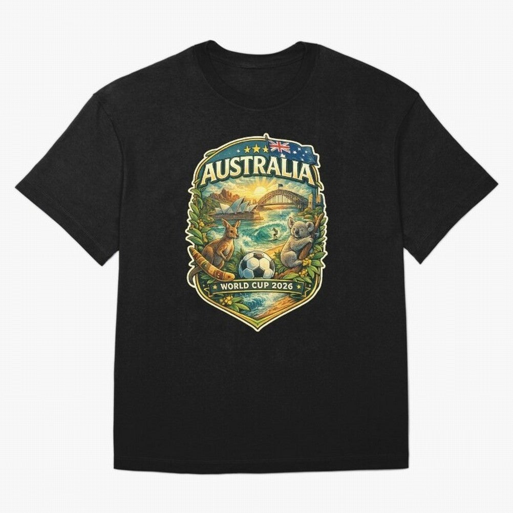Australia FIFA World Cup 2026 Sydney Opera House Outback Kangaroo Coast Oversized T-Shirt Make Every Kick Count in FIFA World Cup 2026 Spirit, Featuring England and Germany, Mbappe, Worldwide Fan Energy, Dramatic Goals, Stadium Lights and